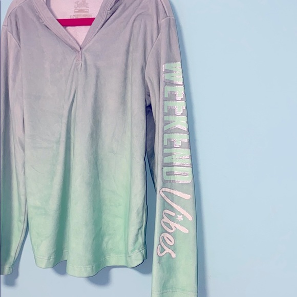 Justice ombré green Hoodie size 6/7 - Picture 3 of 5